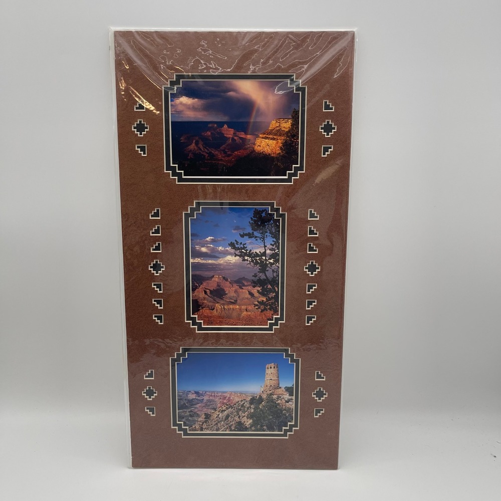 Grand Canyon South Rim Studio Triple Photo Mat K.V. Johnson Arizona Art 10x20
